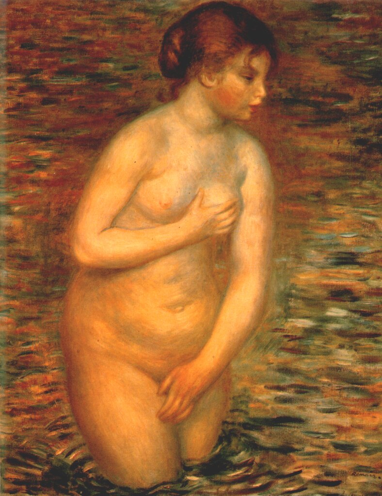 Nude in the water - Pierre-Auguste Renoir painting on canvas